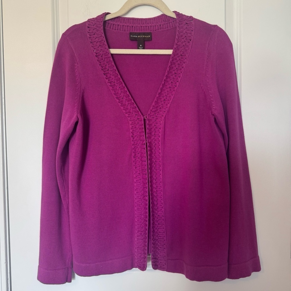 Dana Buchman Pink Women's Cardigan Medium Sweater